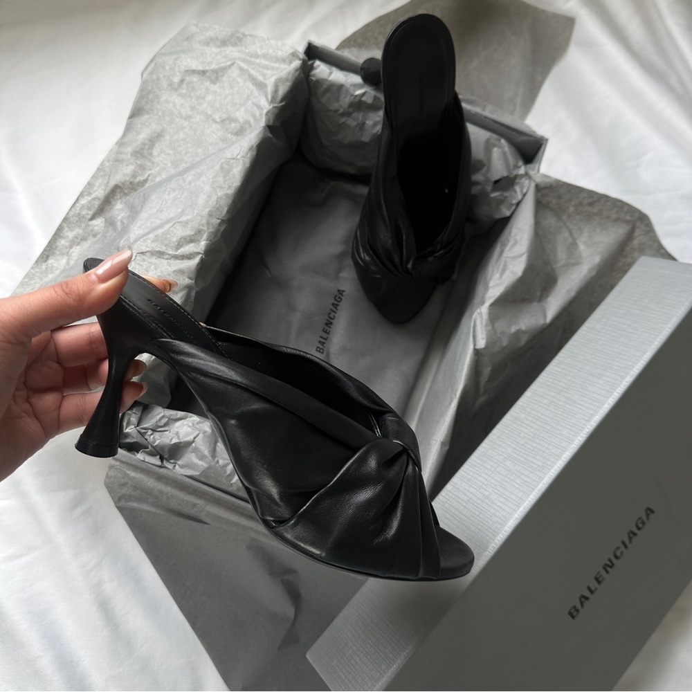 Balenciaga Drapy Heeled Sandals